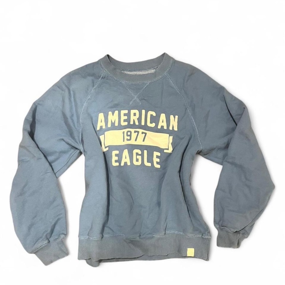 American Eagle Outfitters Light Blue Graphic Sweatshirt - Picture 4 of 5